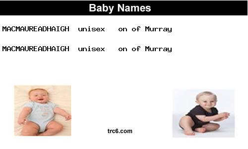 macmaureadhaigh baby names